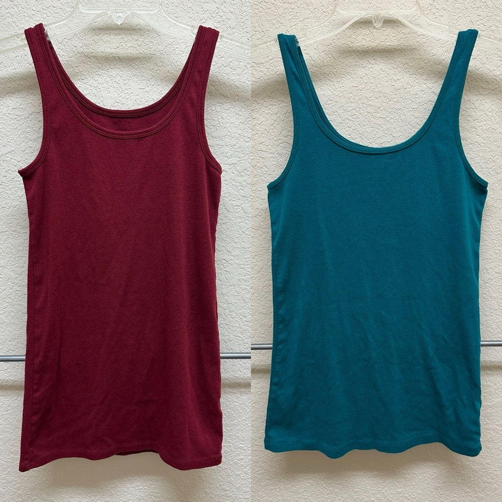 Merona & Old Navy Women's Sleeveless Tank Top Set - Burgundy and Teal